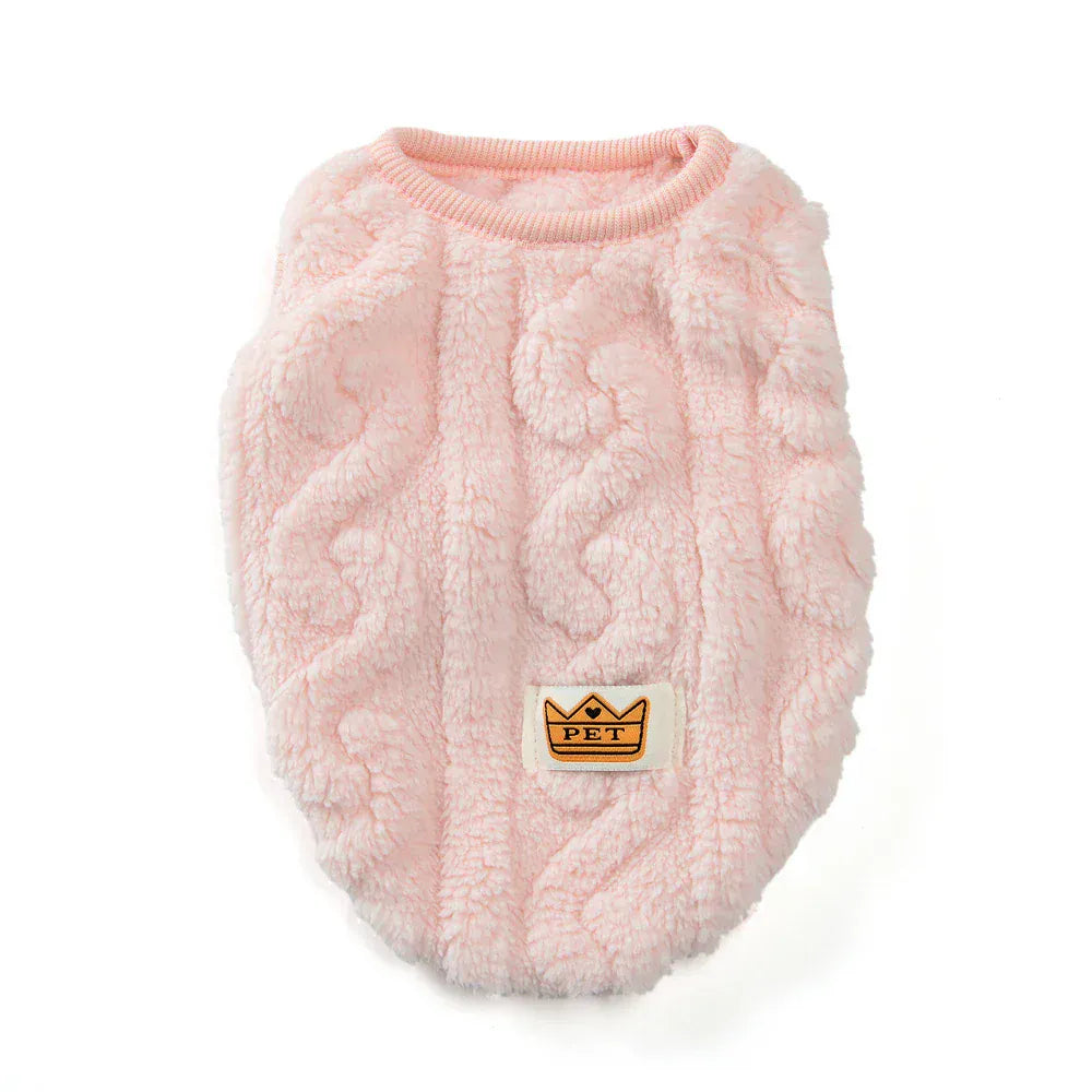 Striped Fleece Pet Sweater Vest - Winter Soft Pullover for Cats & Small Dogs