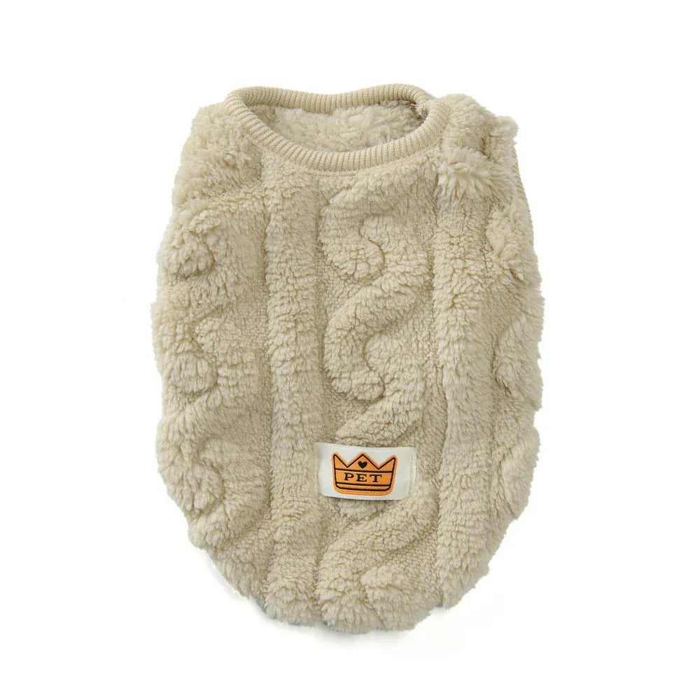 Striped Fleece Pet Sweater Vest - Winter Soft Pullover for Cats & Small Dogs
