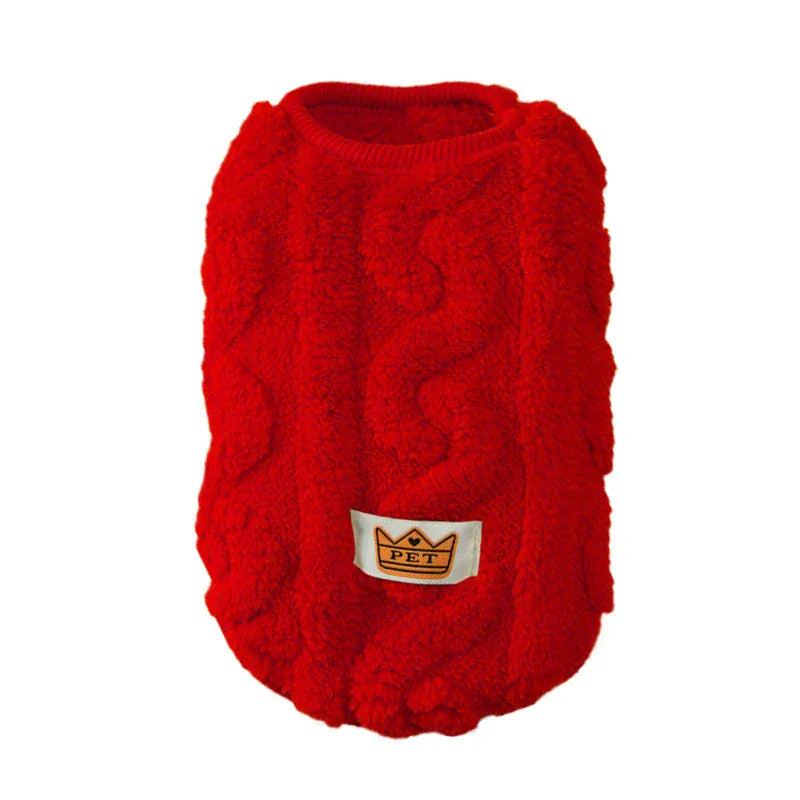 Striped Fleece Pet Sweater Vest - Winter Soft Pullover for Cats & Small Dogs