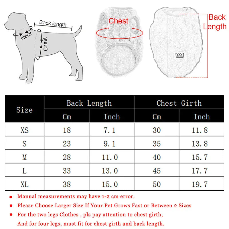 Striped Fleece Pet Sweater Vest - Winter Soft Pullover for Cats & Small Dogs