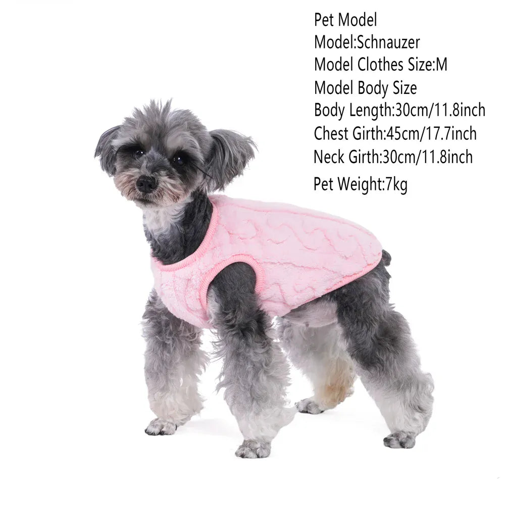 Striped Fleece Pet Sweater Vest - Winter Soft Pullover for Cats & Small Dogs