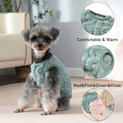 Striped Fleece Pet Sweater Vest - Winter Soft Pullover for Cats & Small Dogs