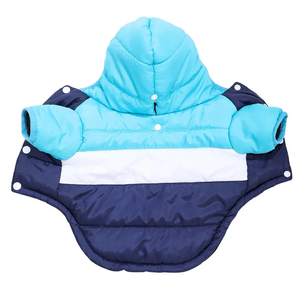 Striped Pet Hoodie - Windproof Winter Jacket for Cats & Small Dogs