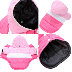 Striped Pet Hoodie - Windproof Winter Jacket for Cats & Small Dogs