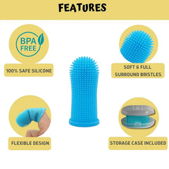 Super Soft Pet Finger Toothbrush | Dog & Cat Teeth Cleaning | Nontoxic Silicone Dental Care Tool