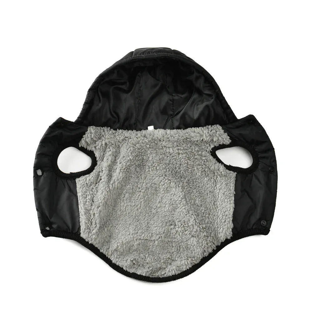 Thick Fleece Dog Parka - Winter Hoodie Coat with D-Ring for Small Breeds