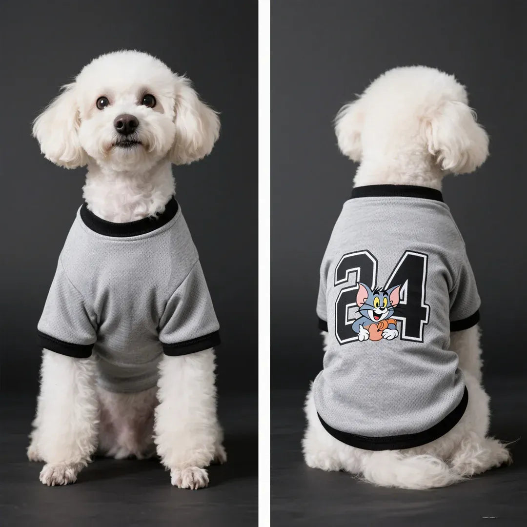 Tom Cat IP Licensed Pet Clothes – Breathable Soccer Jersey for Dogs | Cool & Comfortable Outfit for Small Dog Breeds