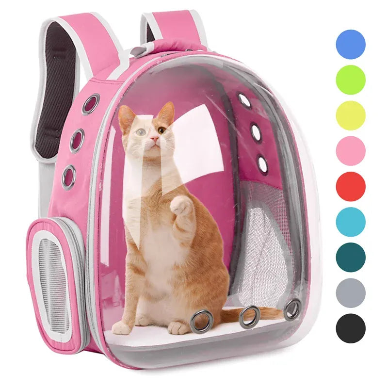Transparent Cat Carrier Backpack – Bubble Window Pet Travel Bag for Small Dogs & Cats