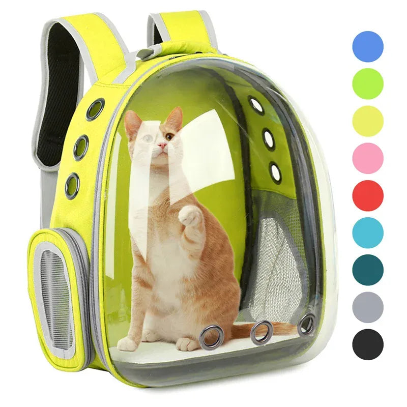 Transparent Cat Carrier Backpack – Bubble Window Pet Travel Bag for Small Dogs & Cats