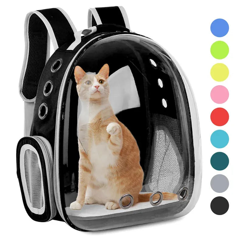 Transparent Cat Carrier Backpack – Bubble Window Pet Travel Bag for Small Dogs & Cats