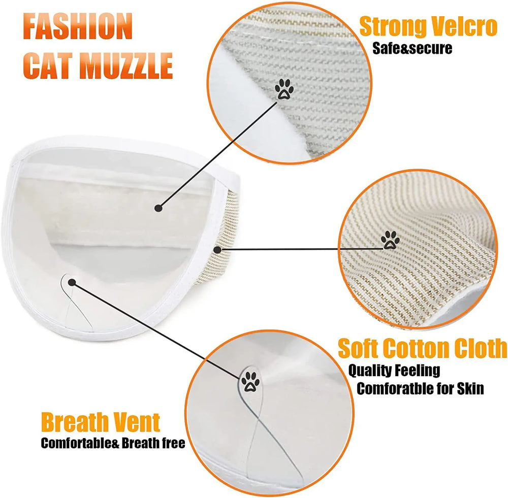 Transparent Cat Muzzle - Breathable Anti-Bite Mask for Safe Grooming & Handling