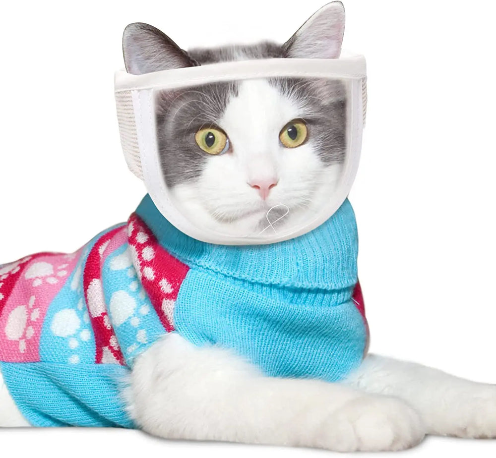 Transparent Cat Muzzle - Breathable Anti-Bite Mask for Safe Grooming & Handling