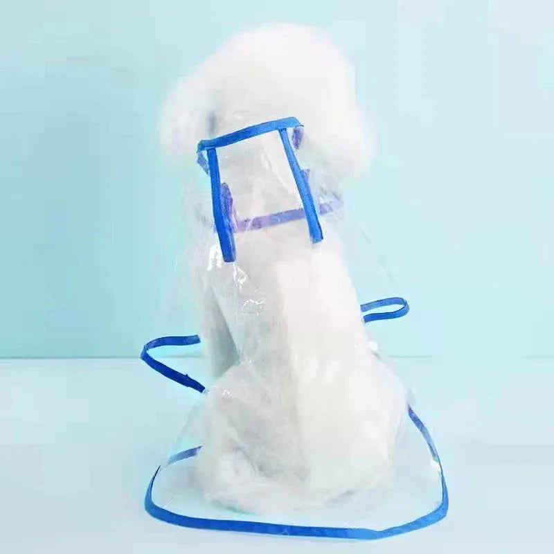 Transparent Dog Raincoat – Waterproof Hooded Rainwear for Small Dogs | Soft PVC Puppy Rain Poncho | Lightweight Pet Jacket
