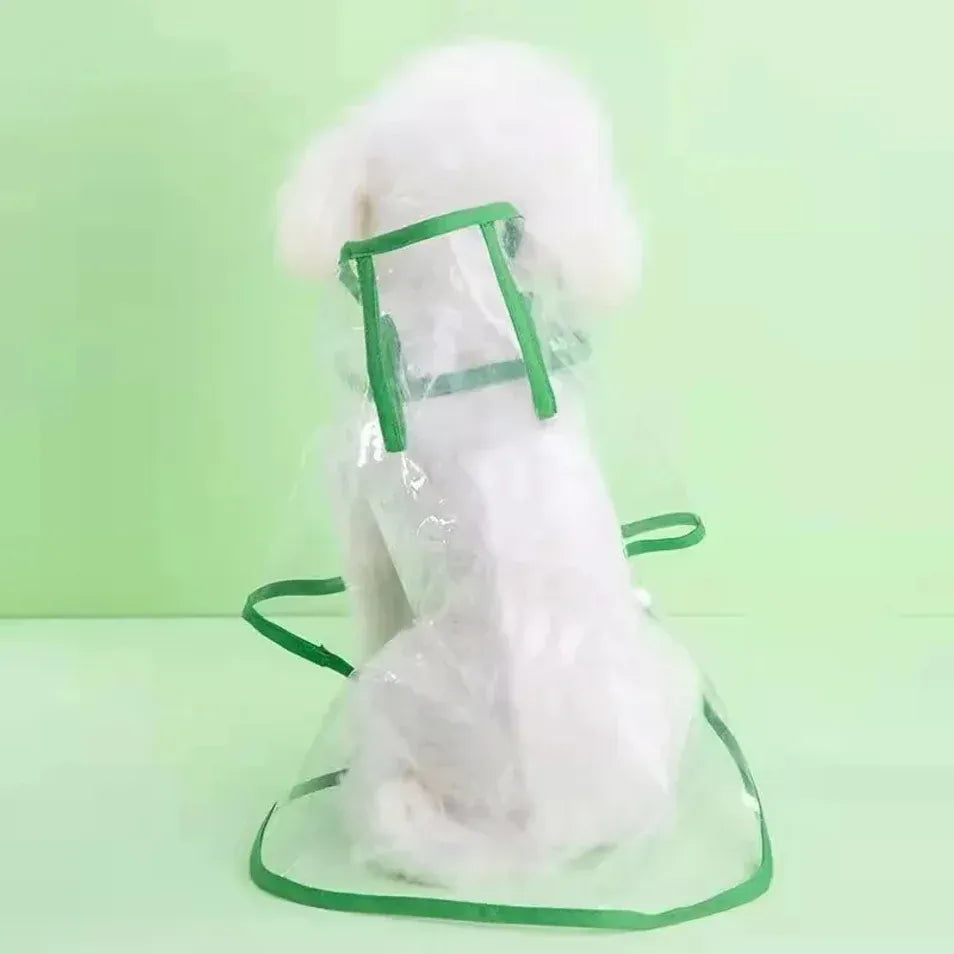 Transparent Dog Raincoat – Waterproof Hooded Rainwear for Small Dogs | Soft PVC Puppy Rain Poncho | Lightweight Pet Jacket