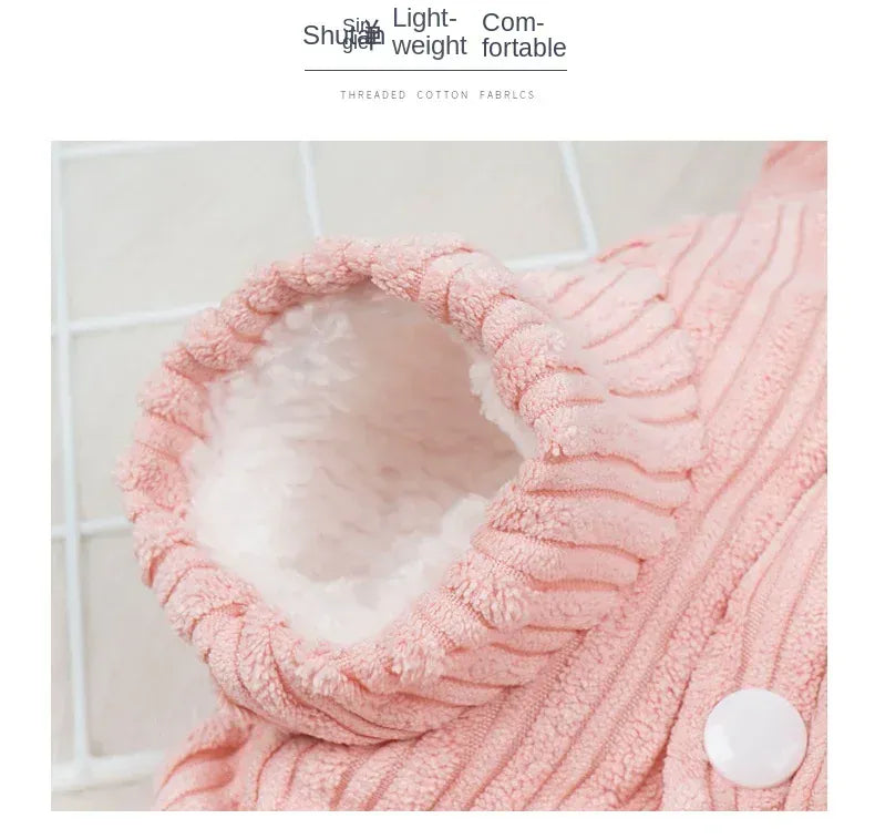 Warm Winter Bunny Cat Clothes | Cute Kitten Coat for Cats & Puppies | Soft Fleece Pet Outfit for Small Pets