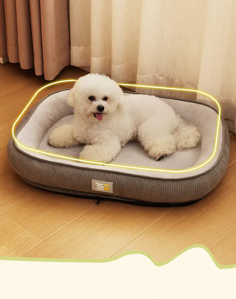 Washable Dog Kennel - Four Season Disassemblable Pet Bed with Mat