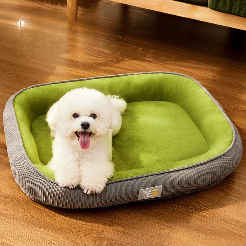 Soft dog crate bed providing comfort inside a metal crate