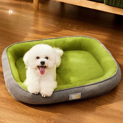 Soft dog crate bed providing comfort inside a metal crate