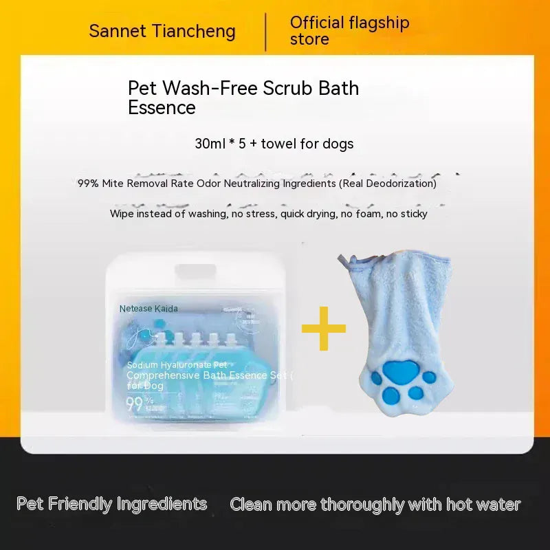 Waterless Pet Cleaning Gloves - Wash-Free Grooming Gloves for Dogs & Cats, Massage & Decontamination with Cleaning Essence