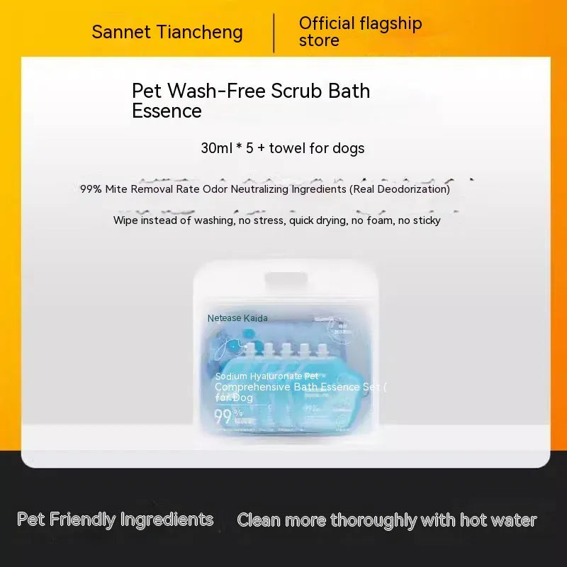 Waterless Pet Cleaning Gloves - Wash-Free Grooming Gloves for Dogs & Cats, Massage & Decontamination with Cleaning Essence