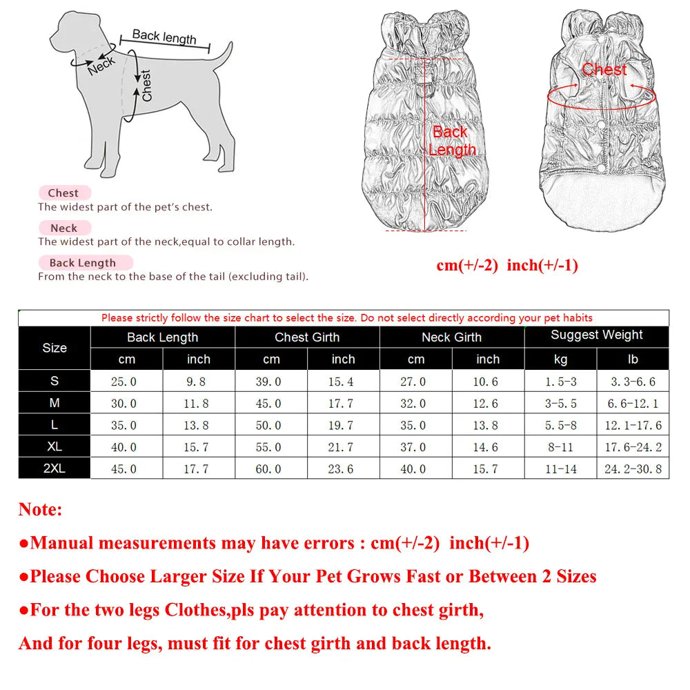 Waterproof Cat Coat with D-Ring - Windproof Winter Jacket for Dogs & Cats