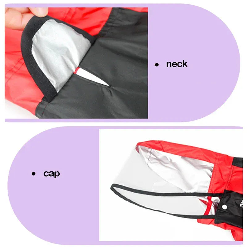 Waterproof Pet Dog Raincoat with Transparent Hood | Hooded Jumpsuit for Small & Medium Dogs & Cats | Water-Resistant Pet Jacket