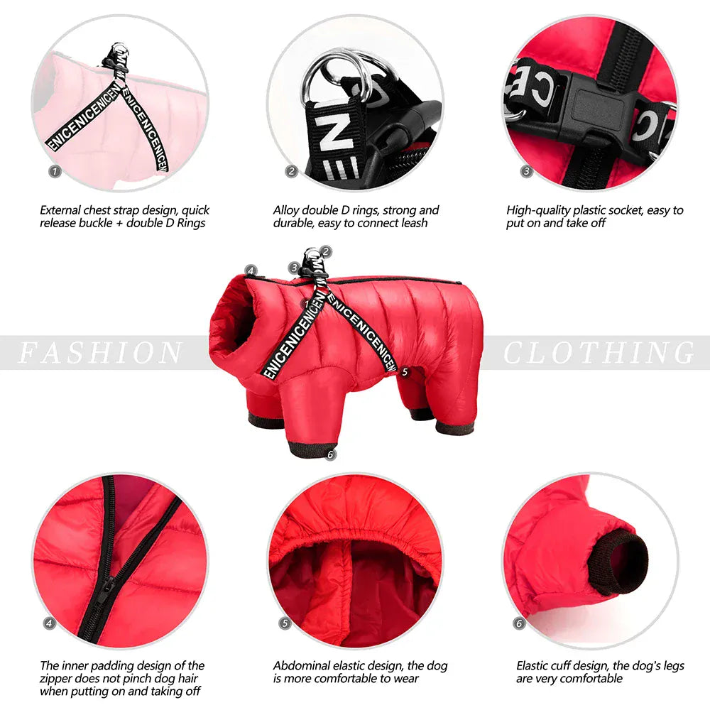 Waterproof Winter Dog Jumpsuit - Super Warm Full-Body Coat for French Bulldogs & Small Breeds