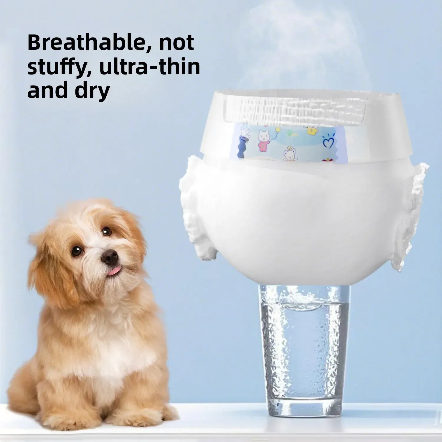 Wearable Pet Diapers - Waterproof Anti-Leak Disposable Dog Diapers for Male & Female Dogs, Breathable Comfort for Incontinence & Menstrual Care