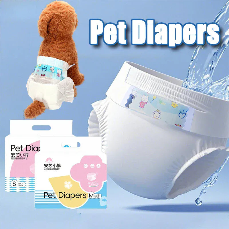 Wearable Pet Diapers - Waterproof Anti-Leak Disposable Dog Diapers for Male & Female Dogs, Breathable Comfort for Incontinence & Menstrual Care