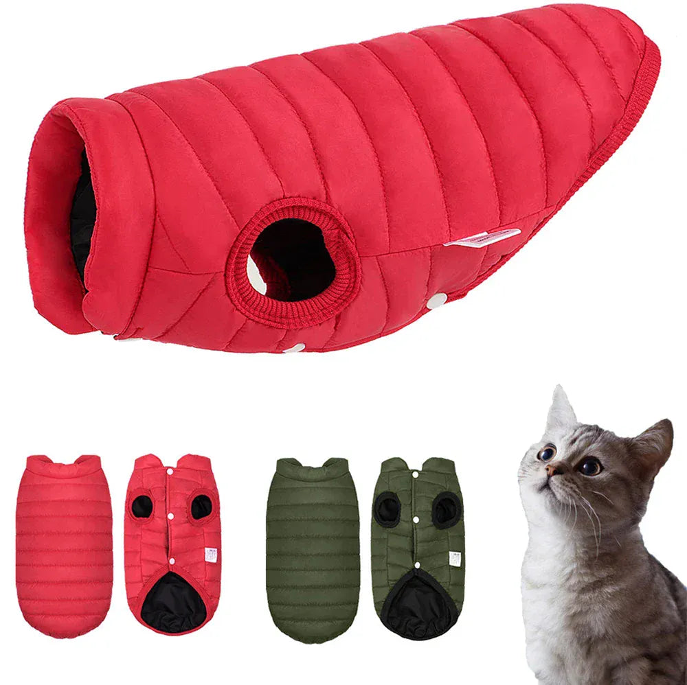 Winter Cat & Dog Warm Down Jacket – Soft Fleece Vest Coat for Small Pets, Kittens & Puppies