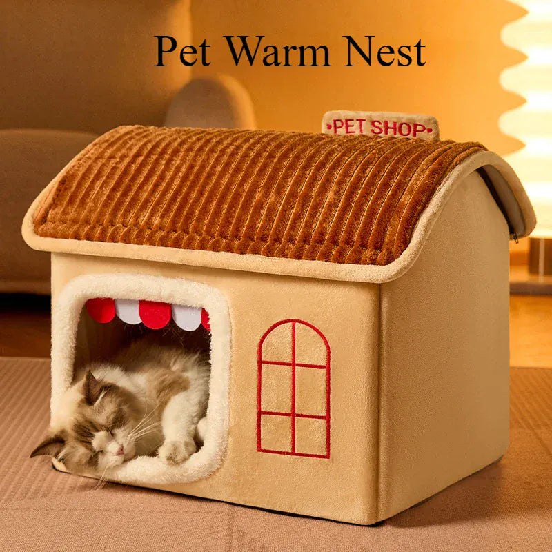 Dog आरामing inside cozy cave dog bed with hooded cover
