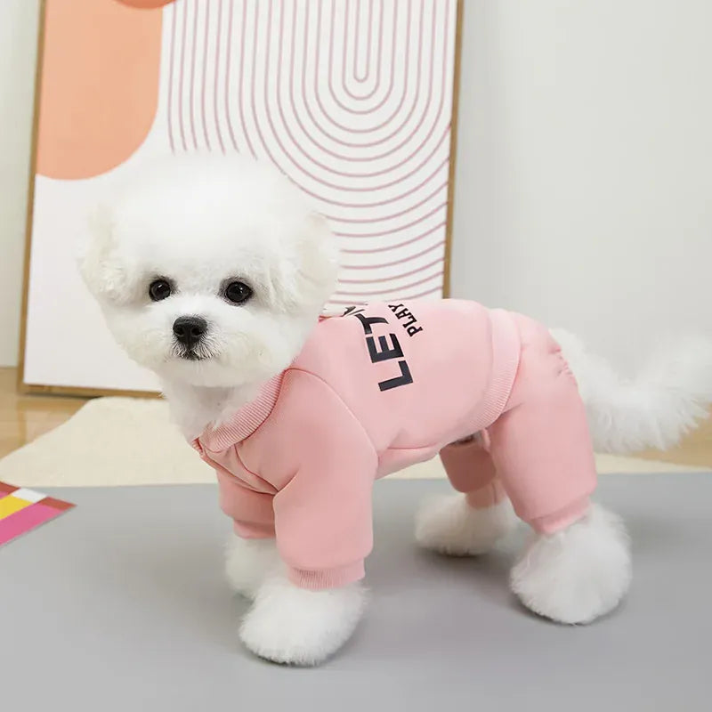 Winter Warm Dog Coat | Small & Medium Dog Hoodie, Thickened Jumpsuit for Puppies | Soft & Cozy Pet Clothes
