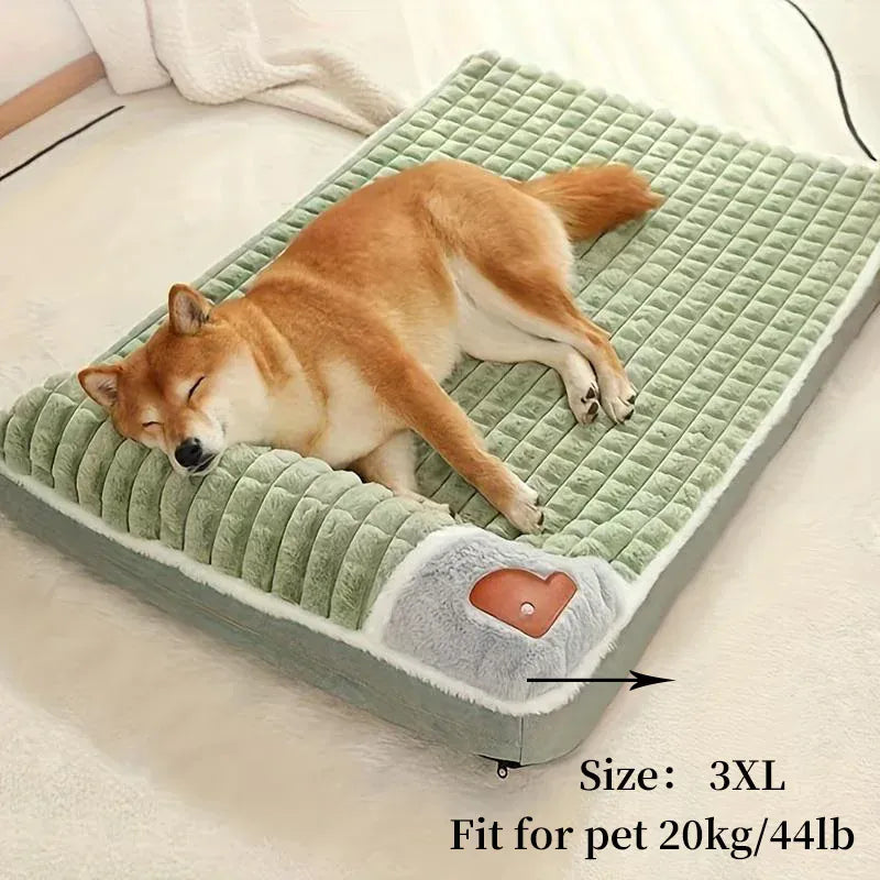 Large orthopedic dog bed with memory foam supporting senior dog joints